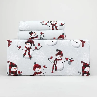 Snowman Flannel Sheet Set