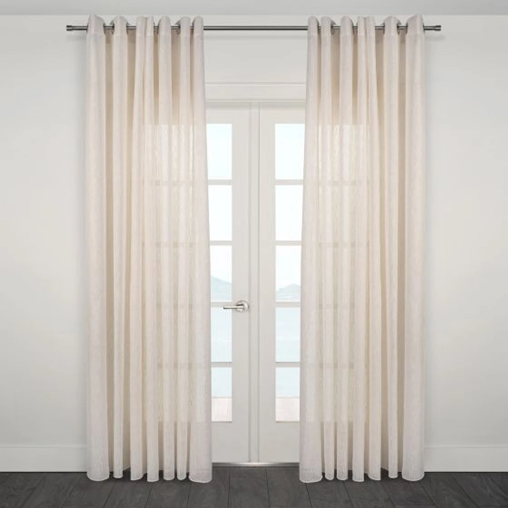 Taranto Semi Sheer Jacquard Grommet Curtain