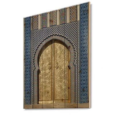 Morroco Palace Golden Doors Wood Wall Art