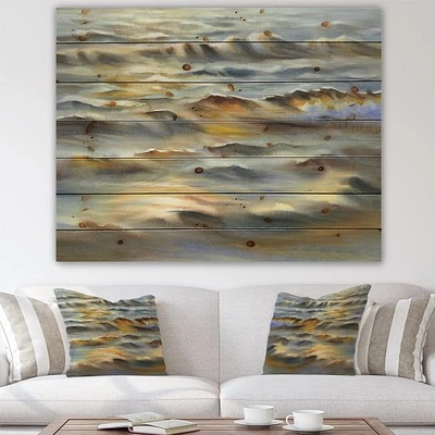 Sunlight Reflections Of Evening Time Waves Wood Wall Art