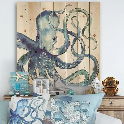 Blue Deep Sea VI Wood Wall Art