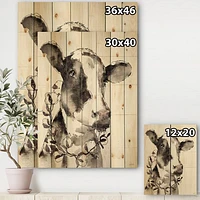 Cow Portrait Country Life Wood Wall Art