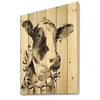 Cow Portrait Country Life Wood Wall Art