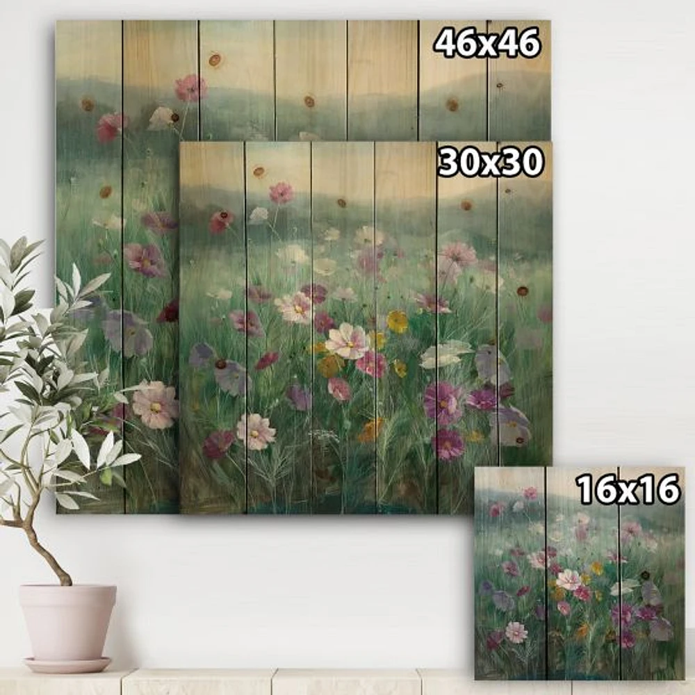 Flower field Wood Wall Art