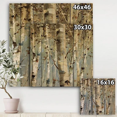 White Birch Forest Wood Wall Art