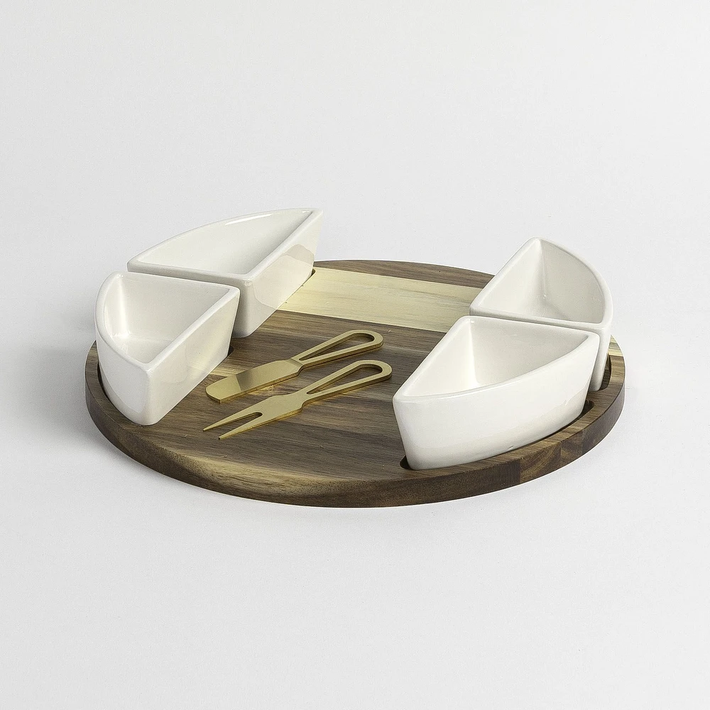 JS GOURMET Acacia Wood Serving Platter Set 