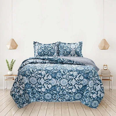 Midnight Floral Quilt Set