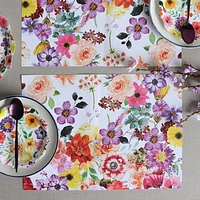 Foral Printed Paper Placemats, Set of 24