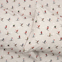 Skis and Snow Flannel Sheet Set