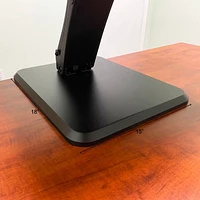 Sit-Stand Pedestal Desk Converter with Smart Rail for Mobile Devices