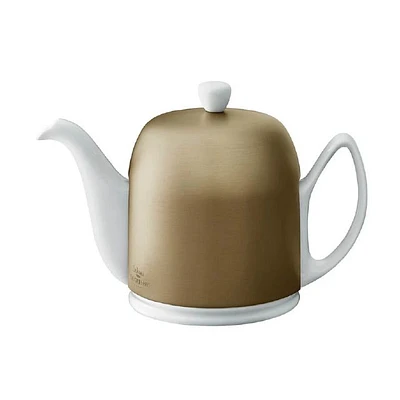 Salam White Teapot With Bronze Aluminium Lid - 6-cup by Degrenne Paris