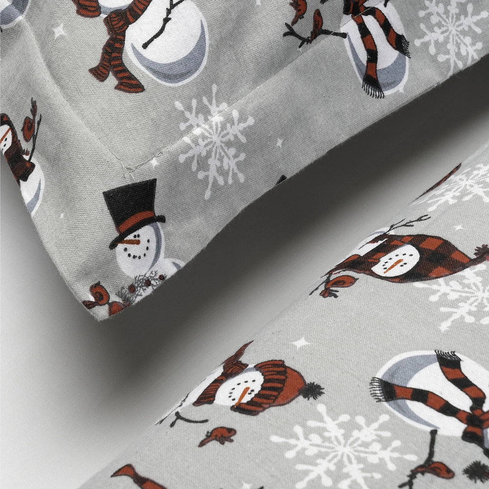 Snowman Flannel Sheet Set