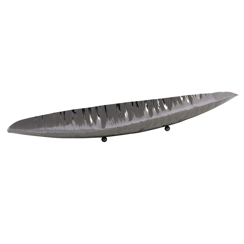 Elegance Large Black Canoe Centrepiece - Gunmetal