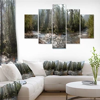 Mountain River Panorama 4 Canvas Wall Art