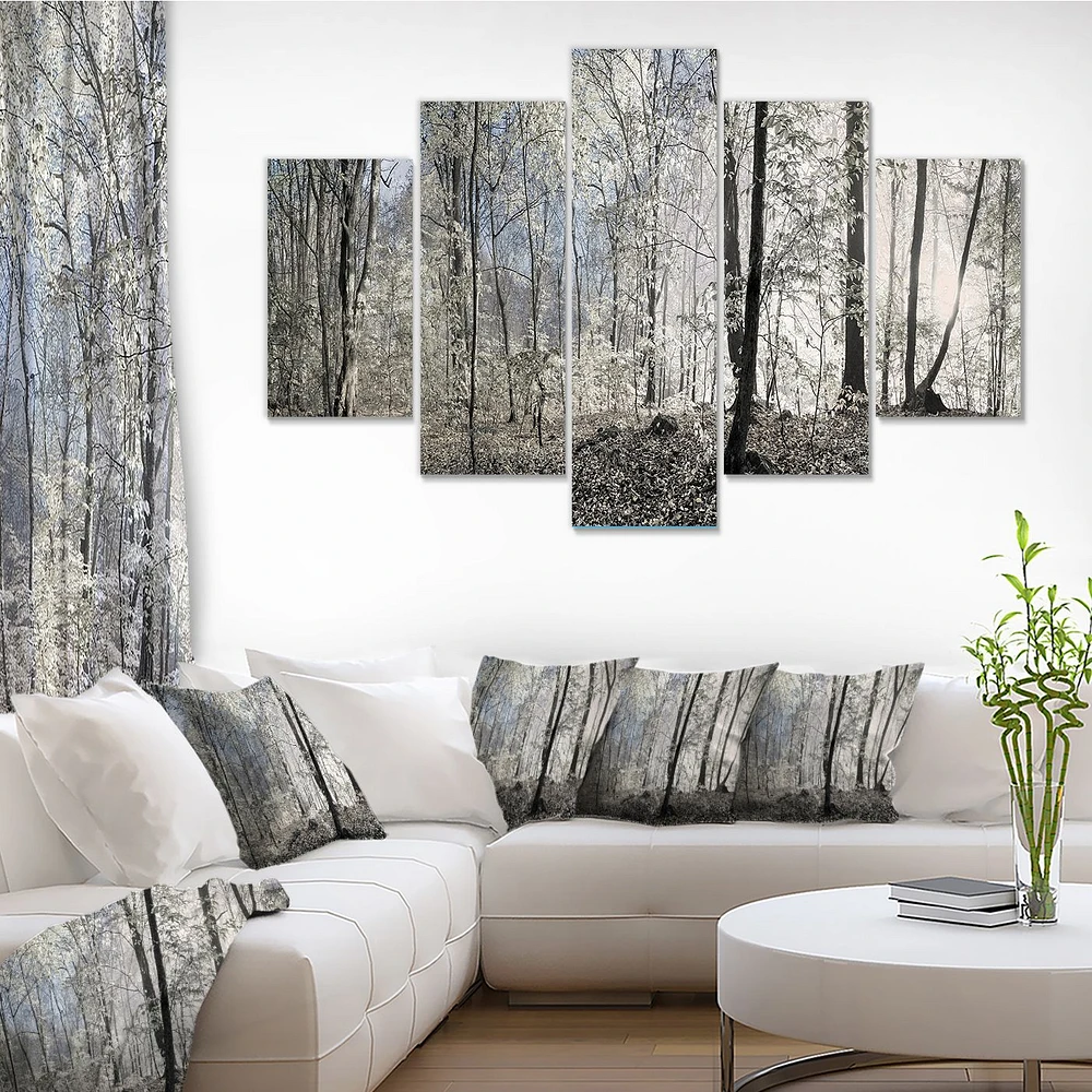 Dark Morning the Forest 4 Canvas Wall Art