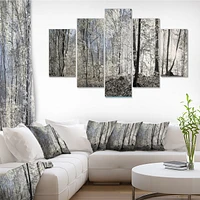 Dark Morning the Forest 4 Canvas Wall Art