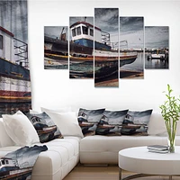 Old Fishing Boat Canvas Wall Art Panels