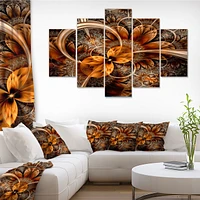 Dark Orange Fractal Flower  Canvas Art Print