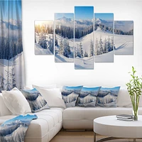 Winter Mountains Panorama Canvas Wall Art- pieces