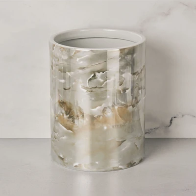 Ming Marble Wastebasket - Green