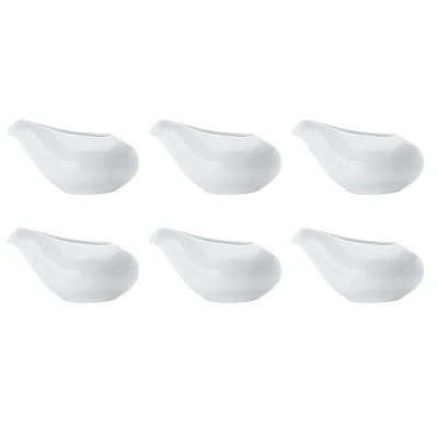 Maxwell & Williams Set of 6 White Basics Sauce Boats - 80ml