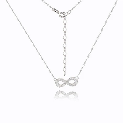 Collier « Reign » avec symbole infini en argent sterling et zircone cubique