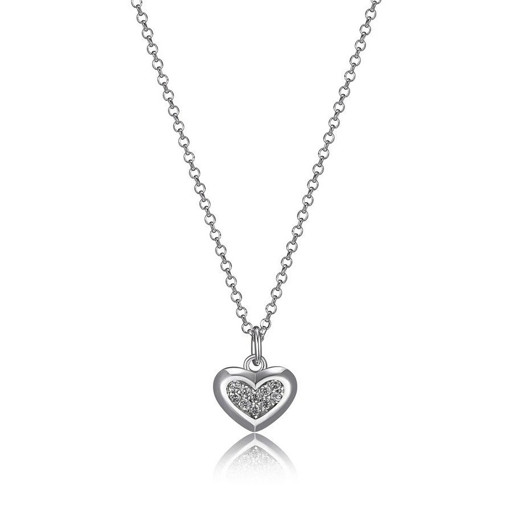 Collier à pendentif ELLE « Heart » en argent sterling et oxyde de zirconium cubique serti en pavé