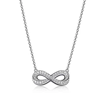 ELLE Sterling Silver & Cubic Zirconia Pave Infinity Necklace