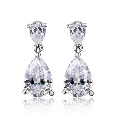 Boucles d'oreilles « Reign » en forme de poire en argent sterling et zircone cubique