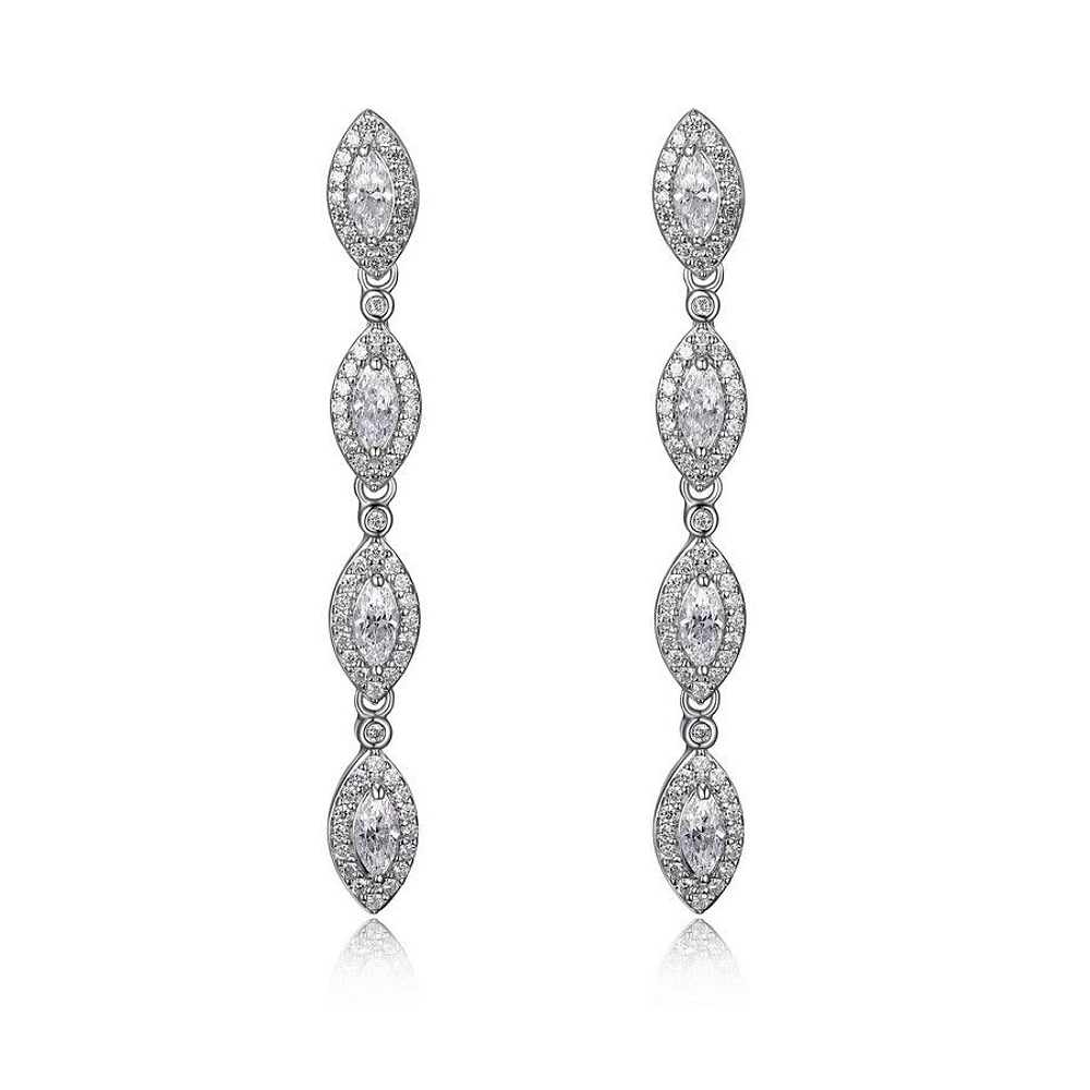 Boucles d'oreilles « Reign » avec pendant marquise en argent sterling et zircone cubique