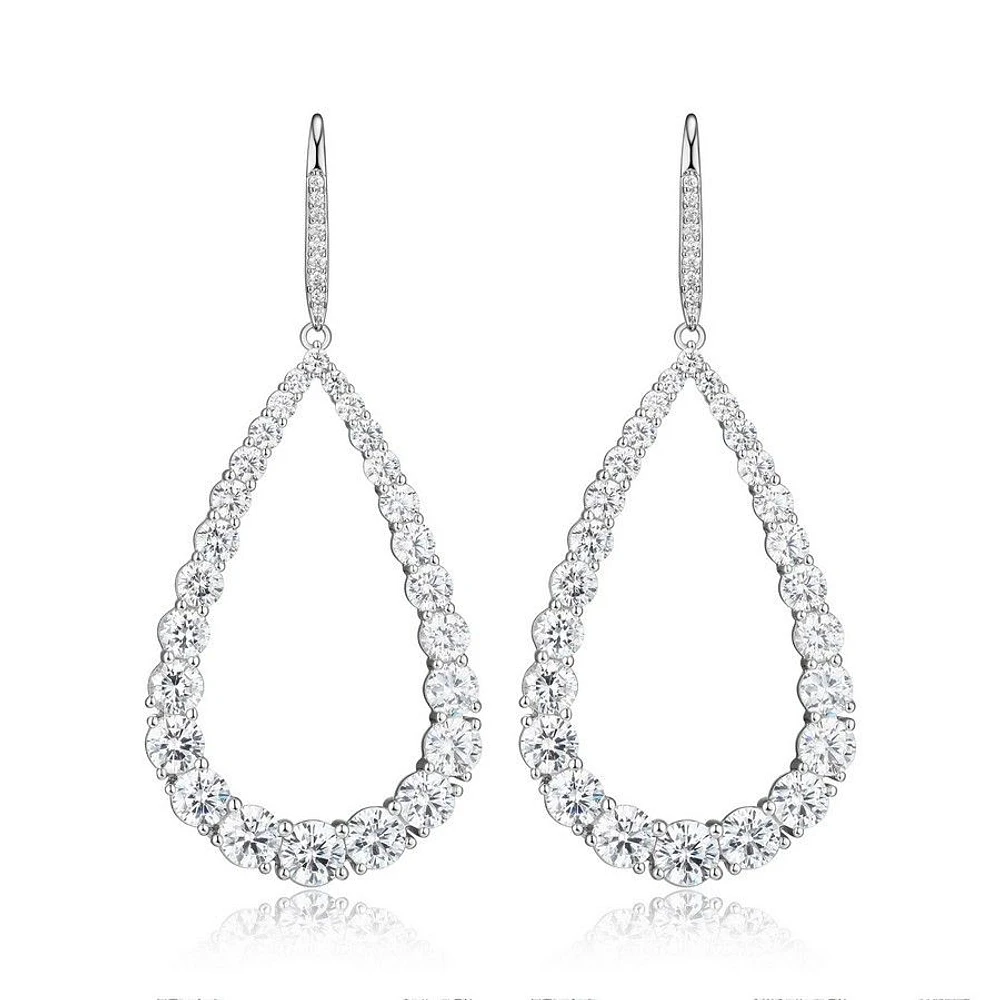 Boucles d'oreilles « Reign » en forme de larme en dégradé en argent sterling et zircone cubique