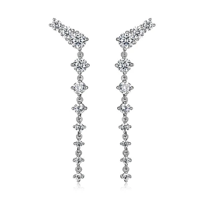 Boucles d'oreilles « Reign » en cascade en argent sterling et zircone cubique