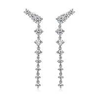 Boucles d'oreilles « Reign » en cascade en argent sterling et zircone cubique