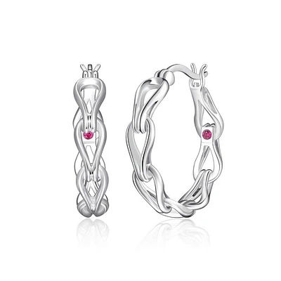 Boucles d'oreilles ELLE « Eternity » en argent sterling 25 mm