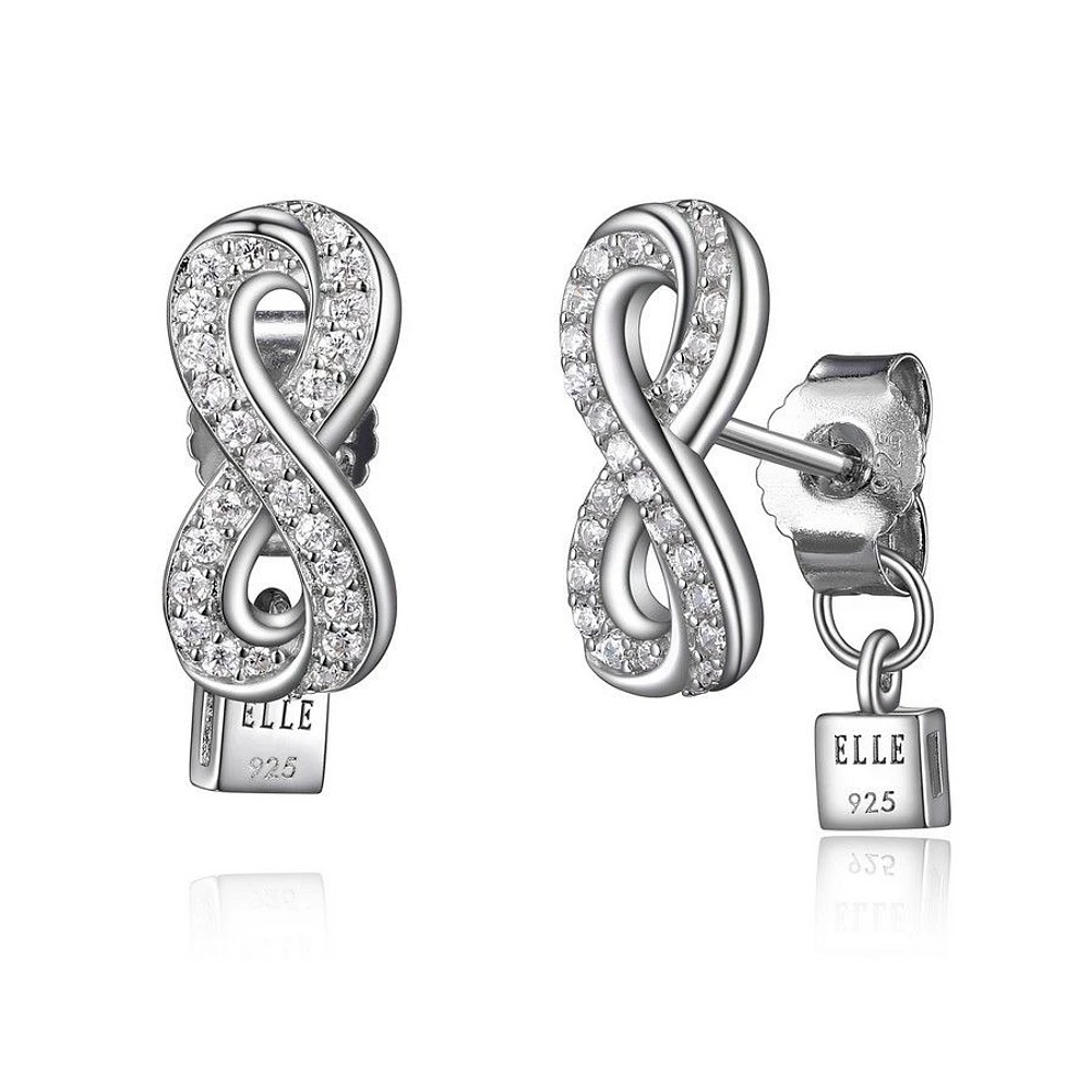 Boucles d'oreilles ELLE « Infinity » en argent sterling et oxyde de zirconium cubique