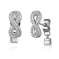 ELLE Sterling Silver & Cubic Zirconia Pave Infinity Earrings