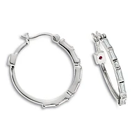 ELLE Sterling Silver & Cubic Zirconia Baguette Hoop Earrings