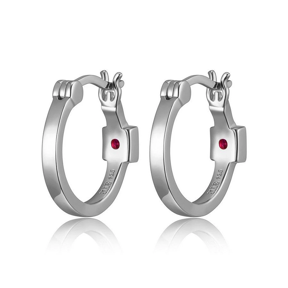 ELLE Sterling Silver 15mm Polished Hoop Earrings