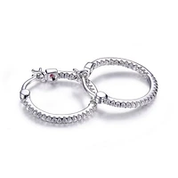 Boucles d'oreilles ELLE « In & Out Hoop » en argent sterling et oxyde de zirconium cubique 20 mm