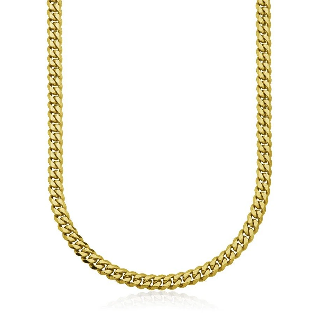 STEELX Stainless Steel 10mm Gold Plated Curb Chain Necklace 24