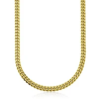 STEELX Stainless Steel 10mm Gold Plated Curb Chain Necklace 24