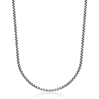 STEELX Stainless Steel 3.5mm Matte Round Box Chain Necklace 24"