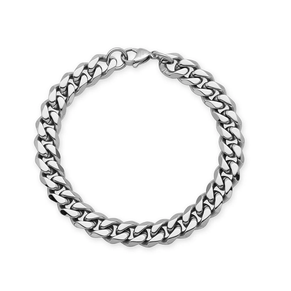 STEELX Stainless Steel 10mm Curb Chain Bracelet 9"