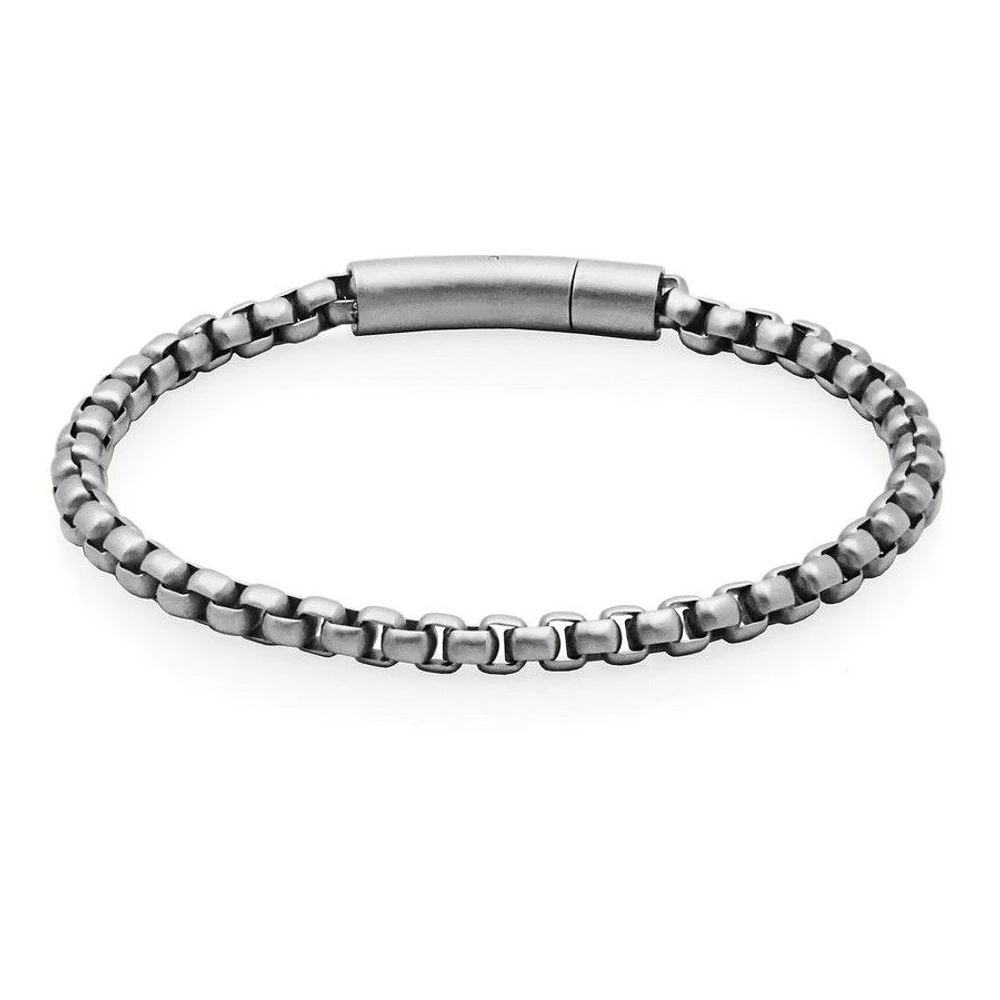 Bracelet « Steelx » en acier inoxydable 5 mm mat avec chaîne à maille vénitienne de 8,5 po