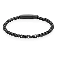 Bracelet « Steelx » en acier inoxydable 5 mm plaqué noir mat avec chaîne à maille vénitienne de 8,5 po