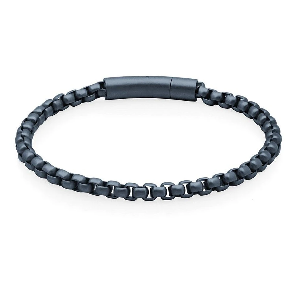 Bracelet « Steelx » en acier inoxydable 5 mm plaqué bleu mat avec chaîne à maille vénitienne de 8,5 po