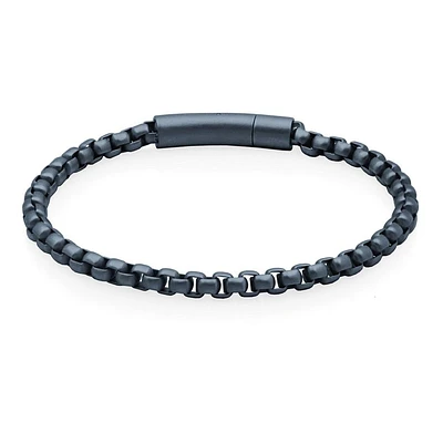 Bracelet « Steelx » en acier inoxydable 5 mm plaqué bleu mat avec chaîne à maille vénitienne de 8,5 po