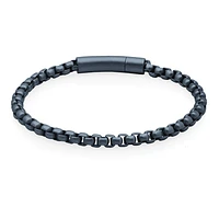 Bracelet « Steelx » en acier inoxydable 5 mm plaqué bleu mat avec chaîne à maille vénitienne de 8,5 po