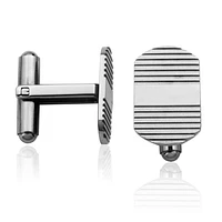 STEELX Stainless Steel Textured Cuff Links