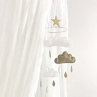 Mobile, nuage - Blanc et Taupe